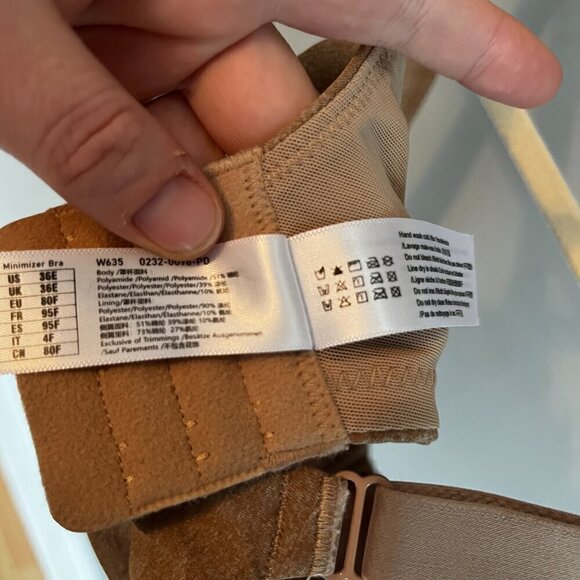 Delimira Bra Tan / Brown 36E Underwire and Unlined - Picture 6 of 8